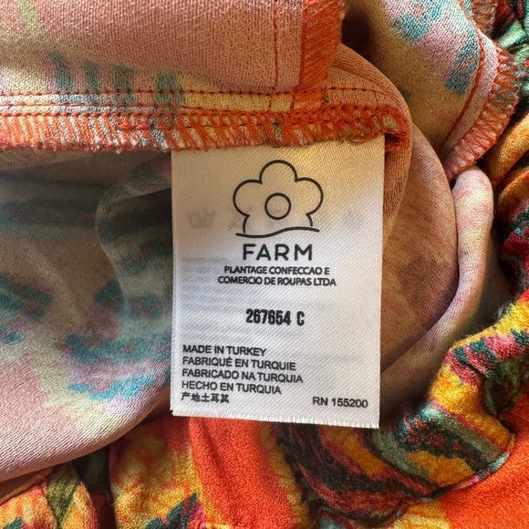 Farm Rio Birdie Orange Wide Leg Pants Size Small - Picture 7 of 9